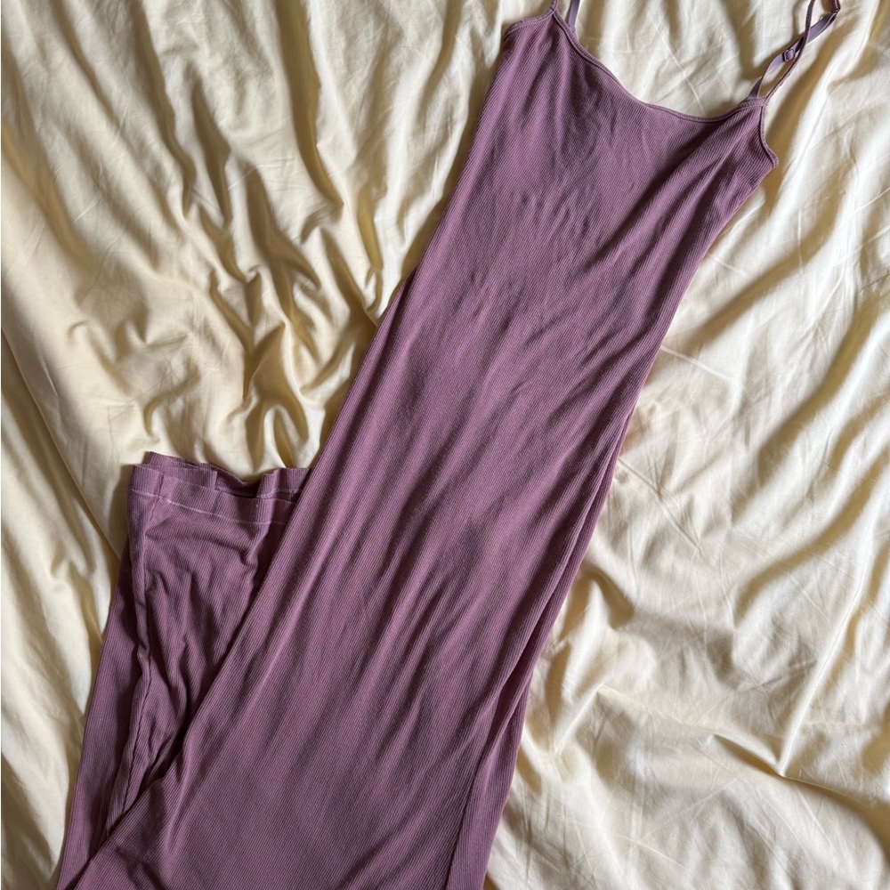 SKIMS Ribbed Spaghetti Strap Blush Pink Maxi - S